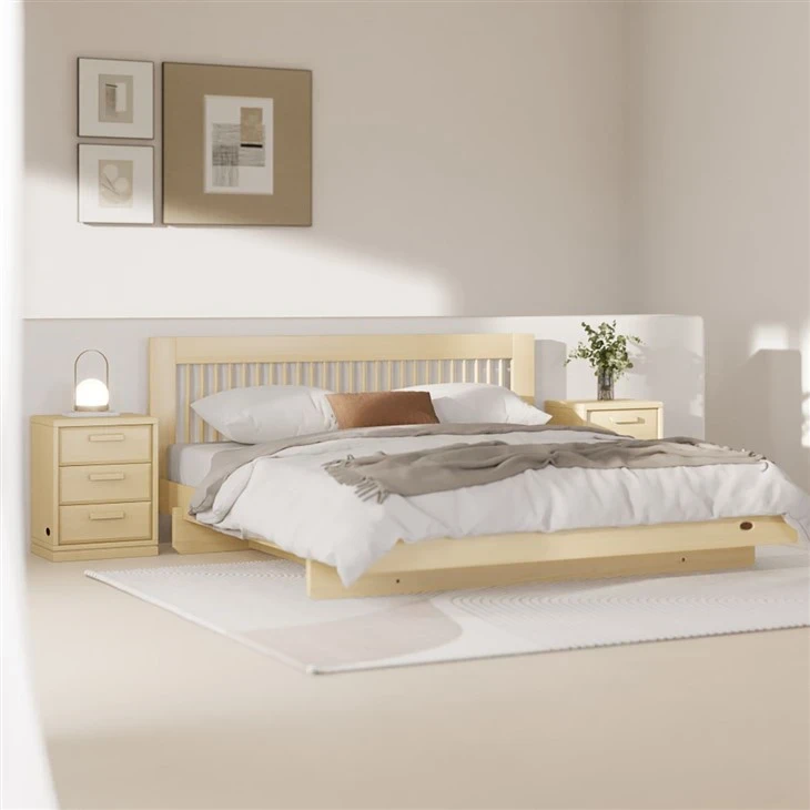 Solid Wood King Bed